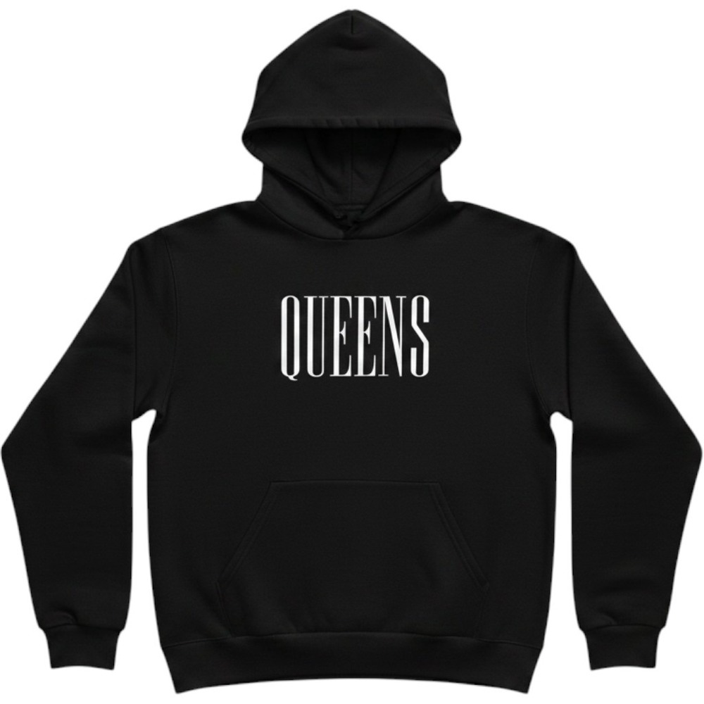 Aime Leon Dore Queens Hoodie Black Cotton Fleece Pullover BTSA-011-RFLC Mens S